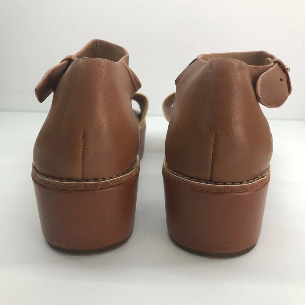 GH Bass & Co Women's Rivington Gold Whiskey Platform Sandals